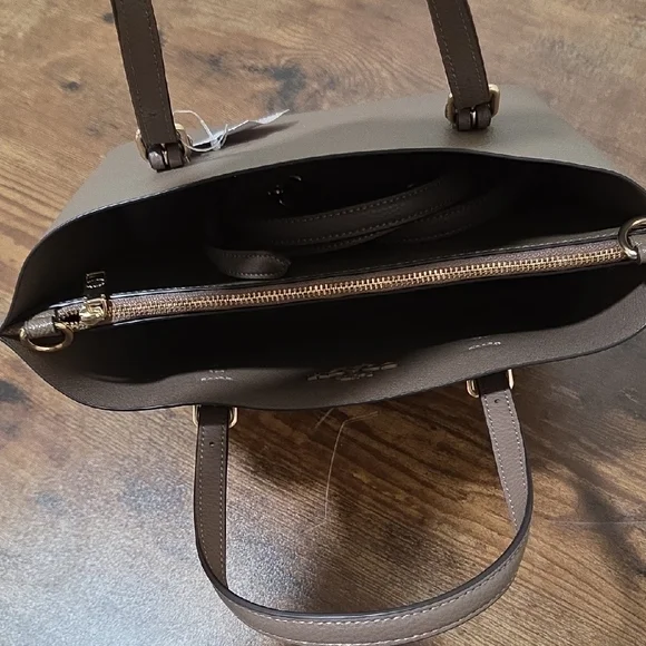 Coach Taupe Leather Tote Bag - Picture 5 of 9